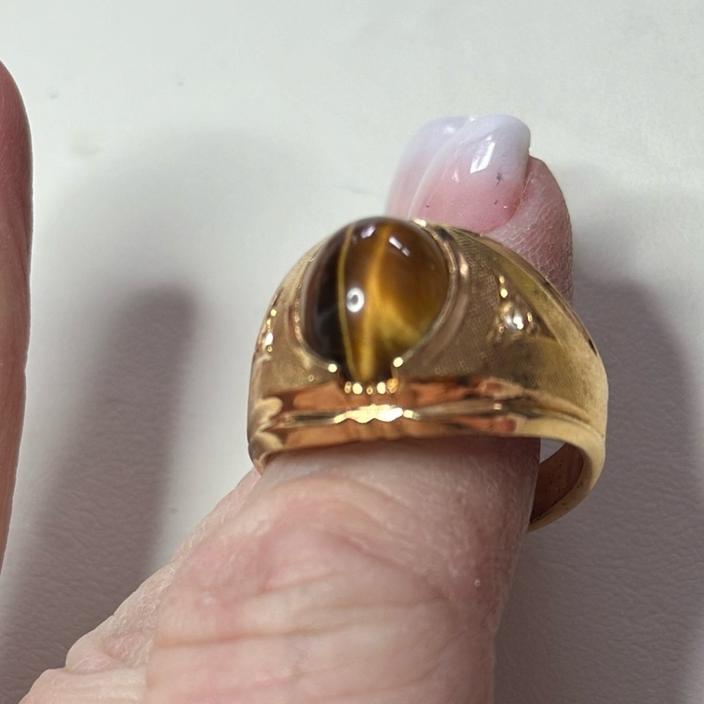 Vintage 18kt Gold HGE (heavy grade electroplate) designer signed HMS siz…